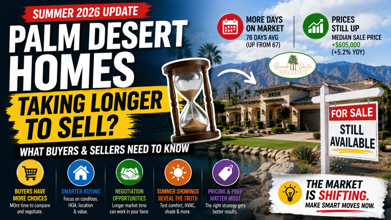 Palm Desert homes taking longer to sell during the 2026 summer real estate market